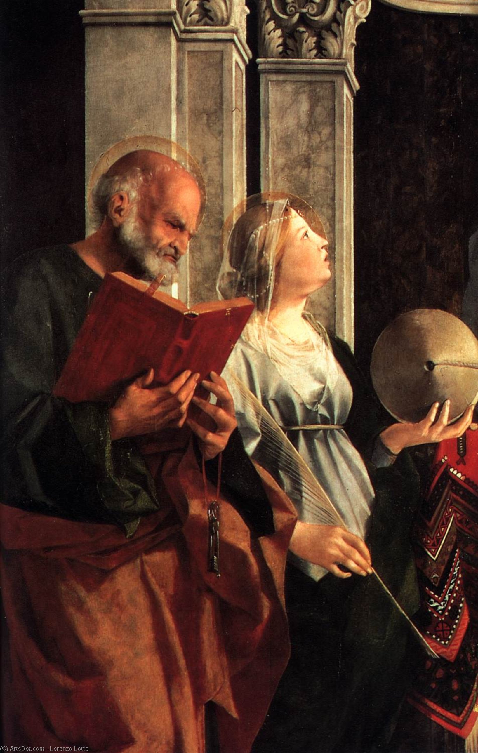 Madonna And Child With Sts Peter, Christine, Liberale, And Jerome (detail) — Lorenzo Lotto