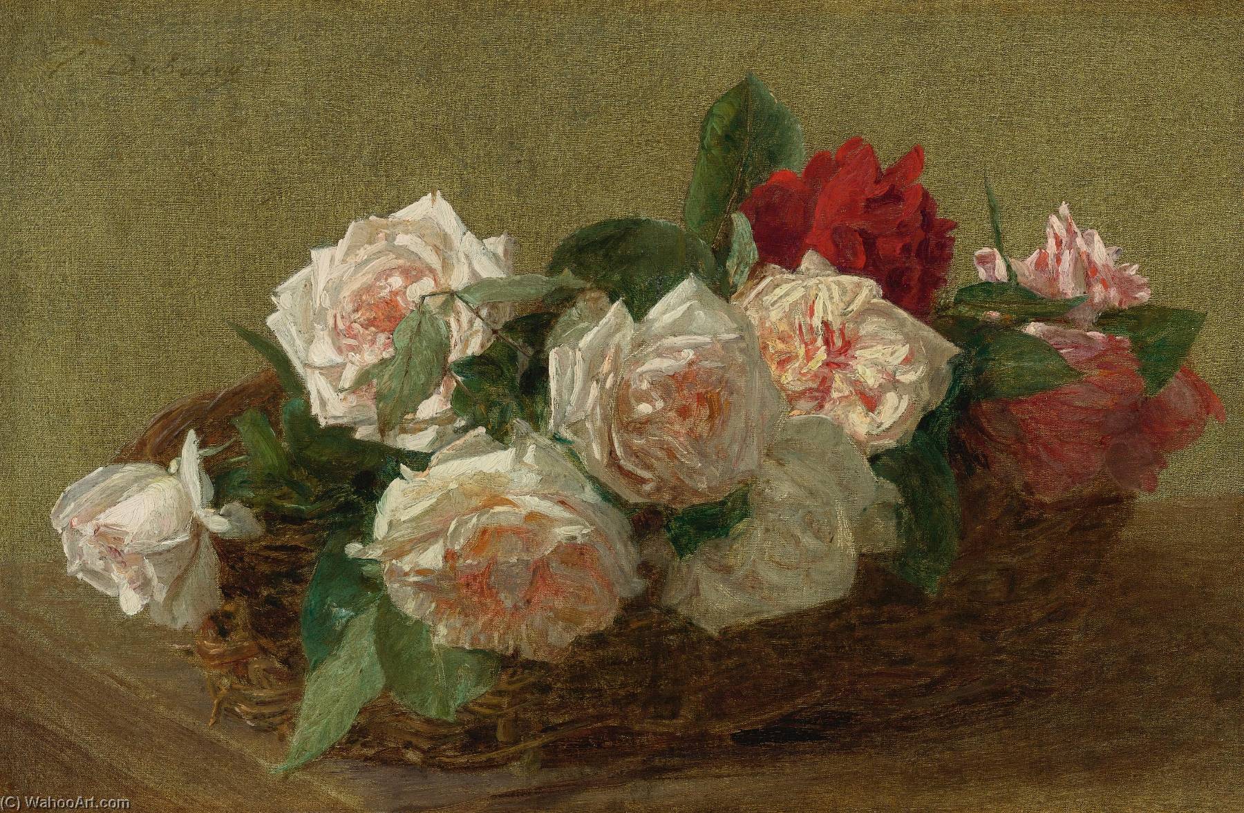 Panier De Roses — Victoria Fantin Latour Née Dubourg