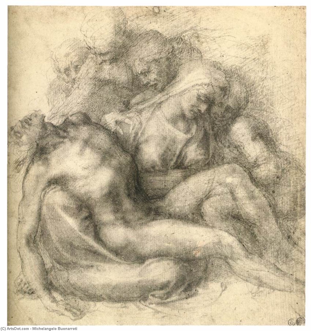The Lamentation Of Christ (recto) — Michelangelo Buonarroti