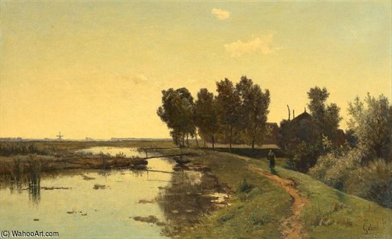Walking Along A Dutch Canal — Paul Joseph Constantine Gabriel