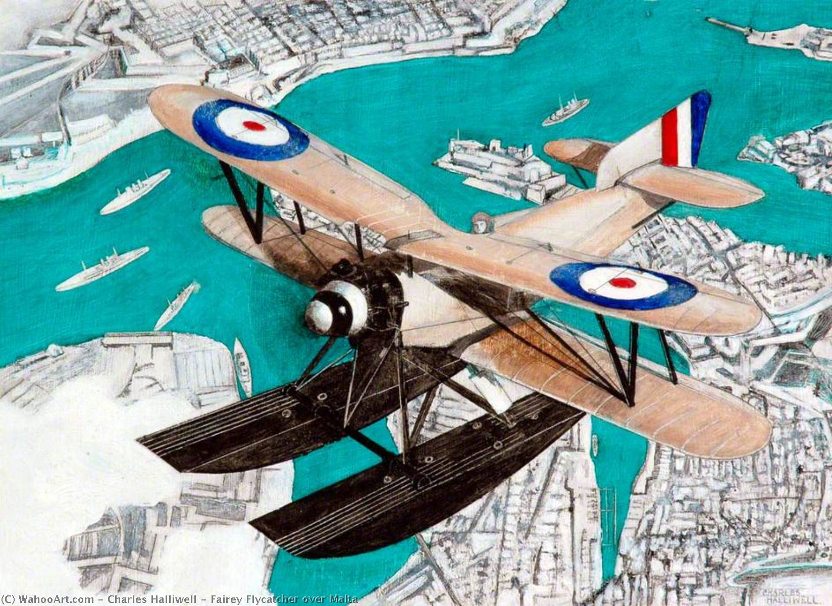 Fairey Flycatcher Over Malta — Charles Halliwell
