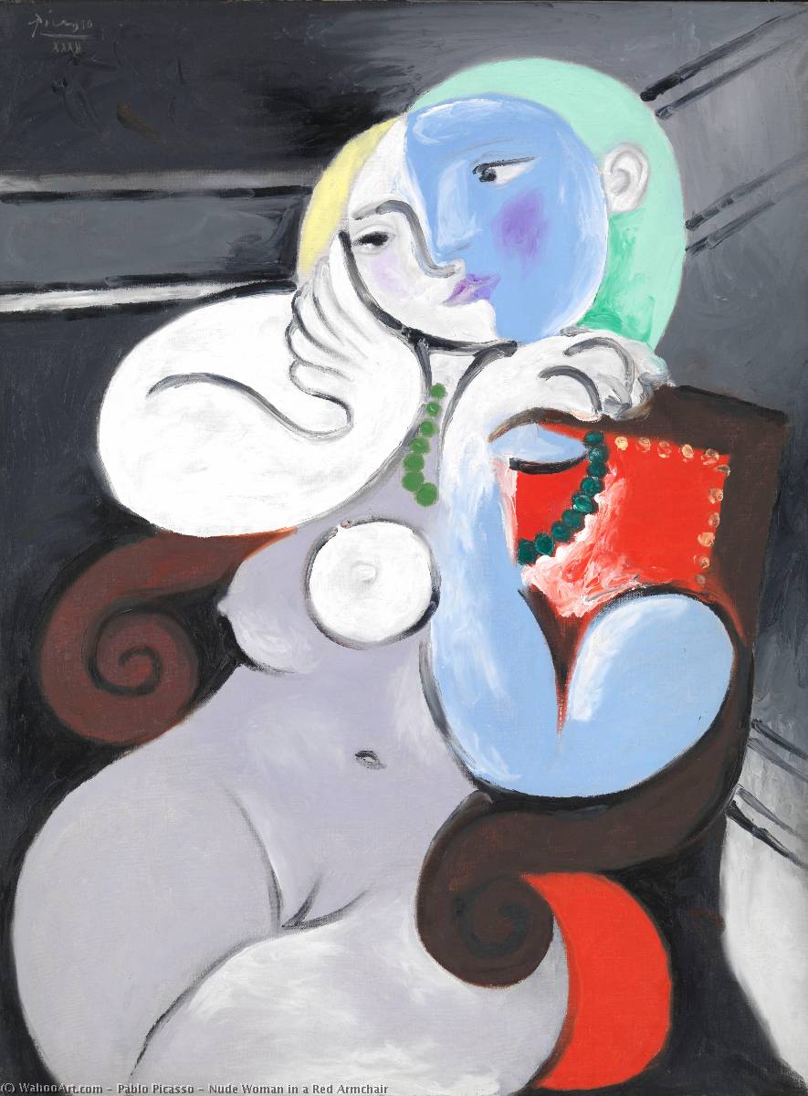 Nude Frau Im Roten Stuhl — Pablo Picasso