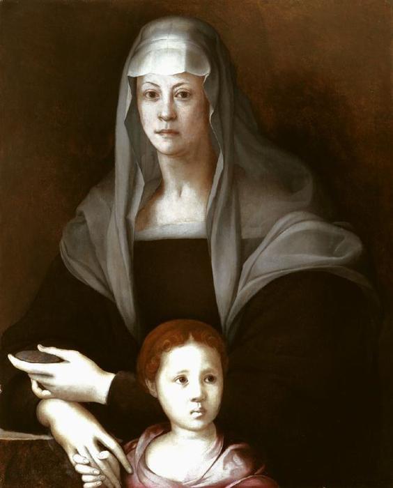 Portrait Of Maria Salviati With Little Cosimo De Medici — Jacopo Carucci