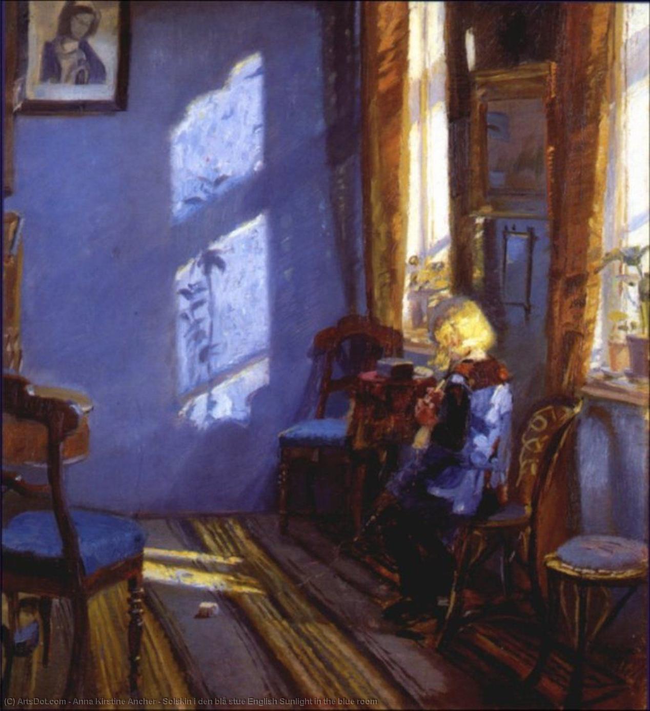 Solskin I Den Blå Stue English Sunlight In The Blue Room — Anna Kirstine Ancher