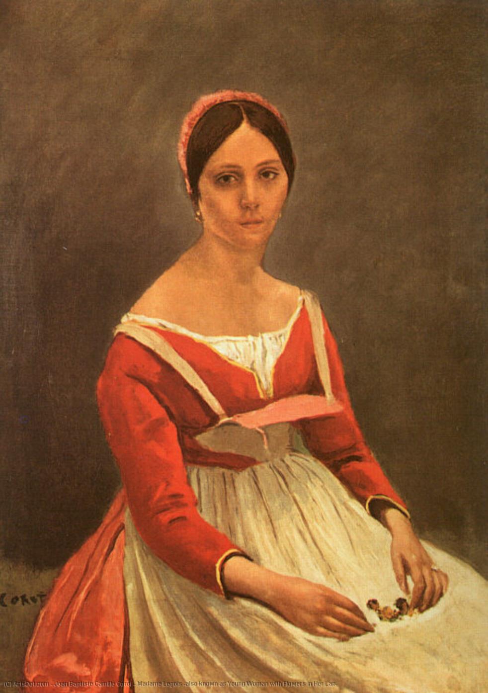 Madame Legois (also Known As Young Woman With Flowers In Her Lap) — Žan-batist Kamil Korote