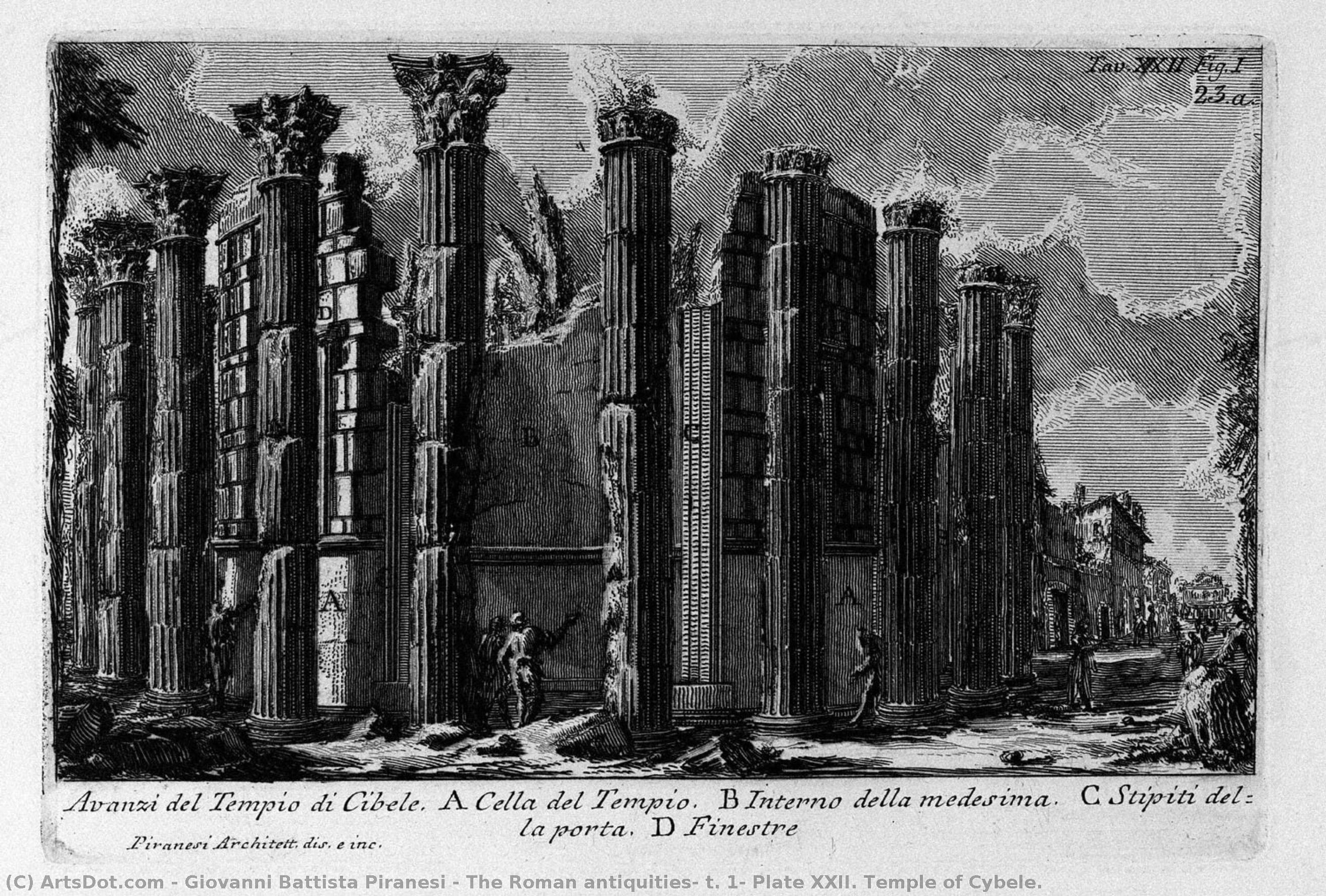 The Roman Antiquities, T. 1, Plate Xxii. Temple Of Cybele. — Giovanni Battista Piranesi