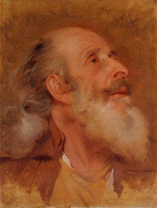 Study Of John Staveley's Head For Wright's Second Version — Joseph Wright Of Derby