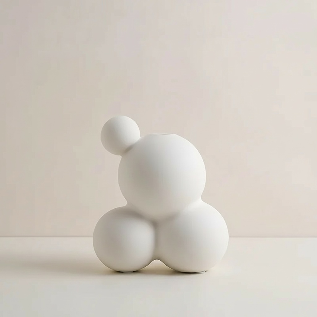 Abstract White Resin Figure Vase