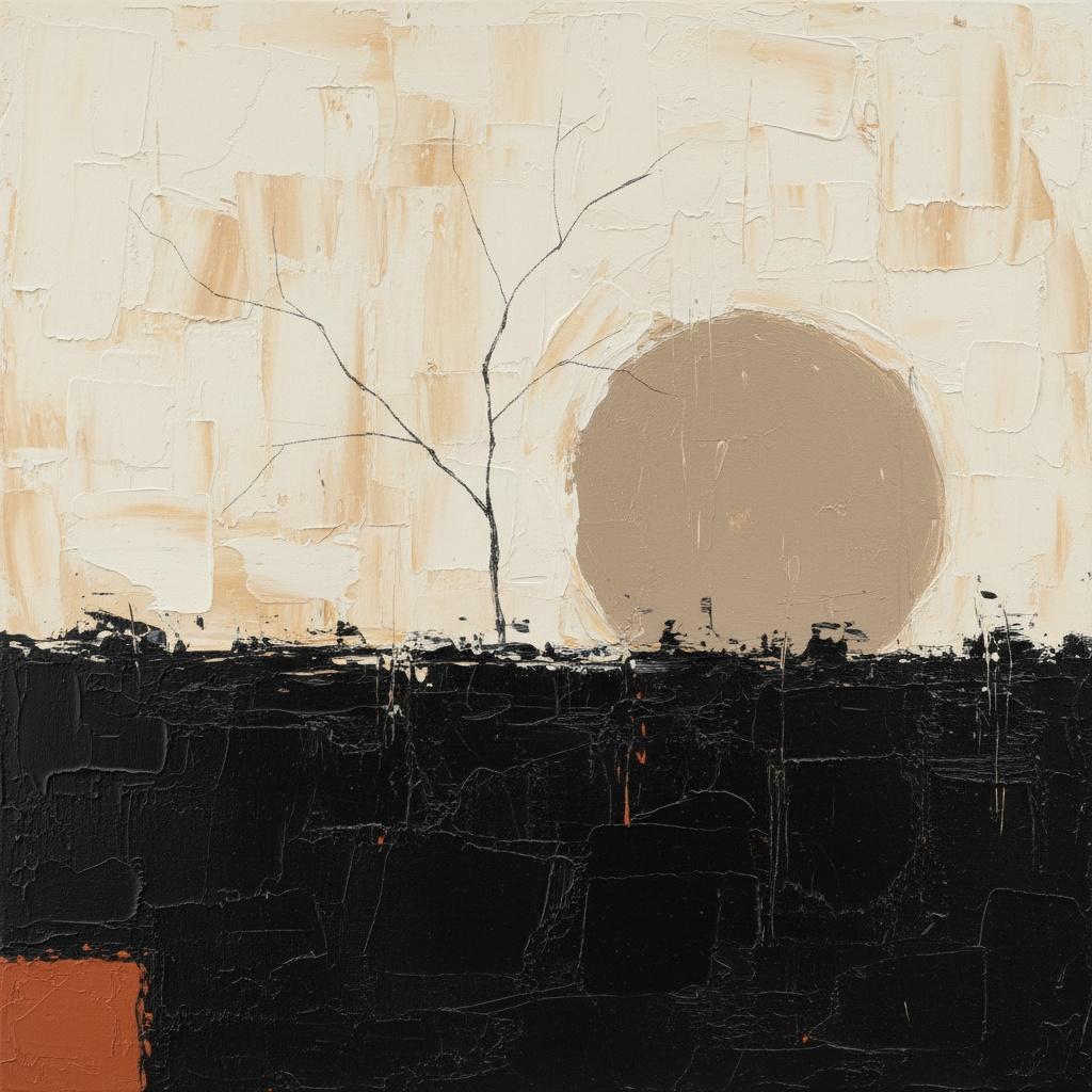 Monolithic Silence Under A Pale Celestial Orb In Earthly Shadow — Laurent Fabre