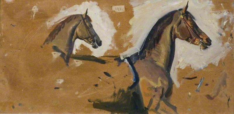 A Bay Horse In A Stable (recto) — Sir Alfred James Munnings