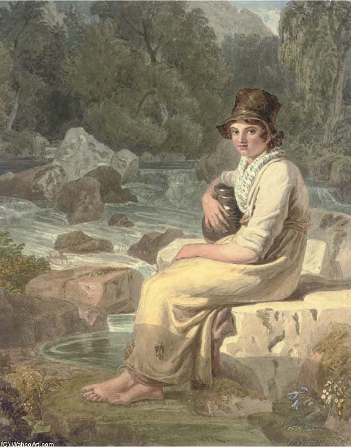 A Welsh Peasant Girl, Dolgelly, Merionethshire — Joshua Cristall