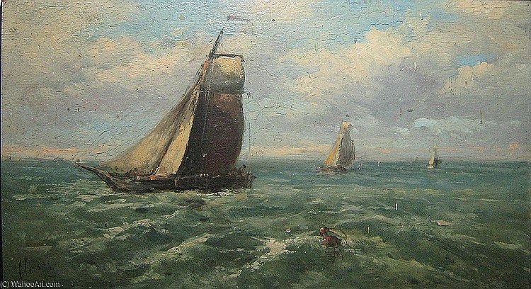 Marine Olie Op Paneel — Paul Jean Clays