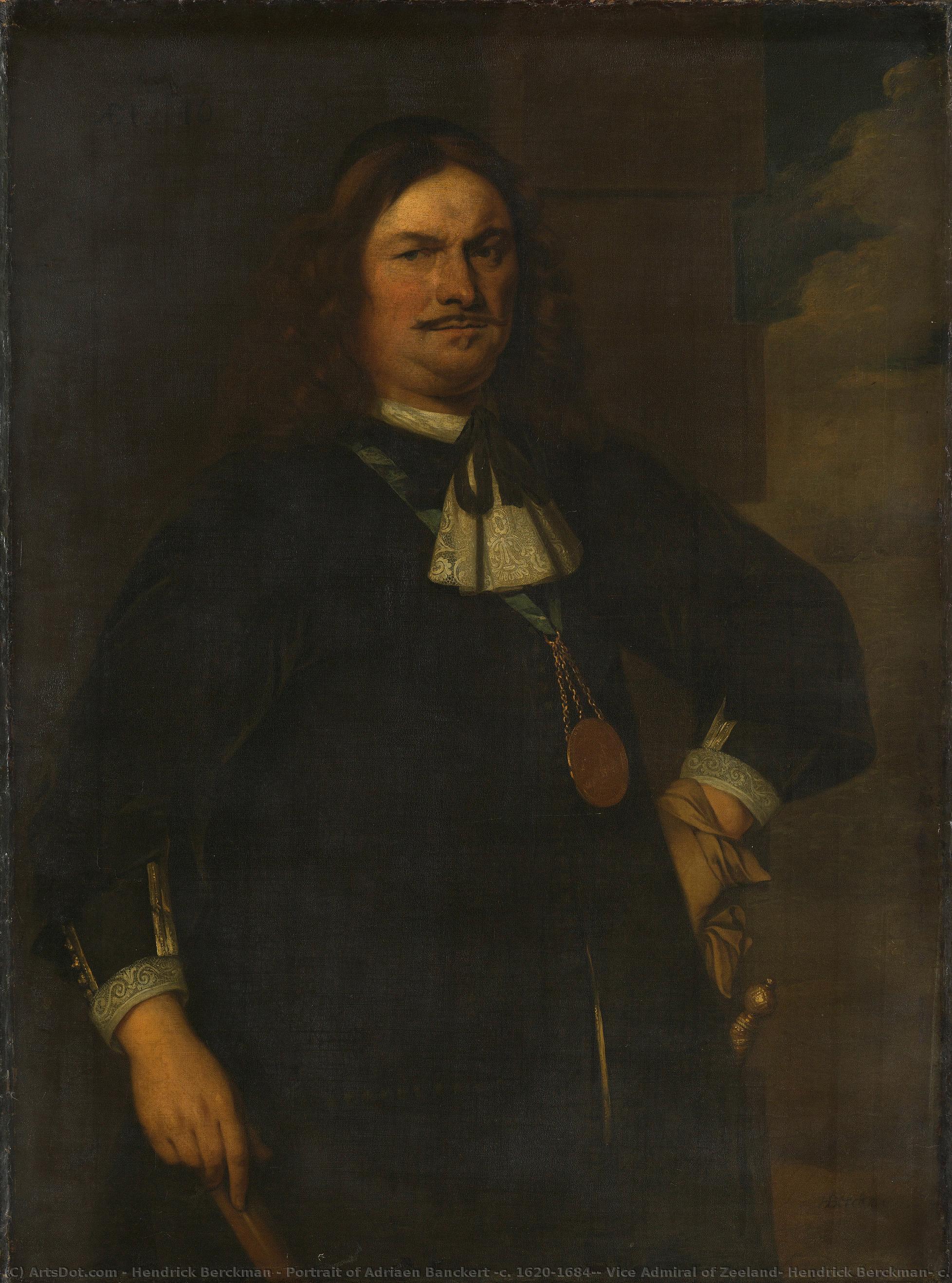 Portrait Of Adriaen Banckert (c. 1620-1684), Vice Admiral Of Zeeland, Hendrick Berckman, C. 1648 - C. 1670 — Hendrick Berckman