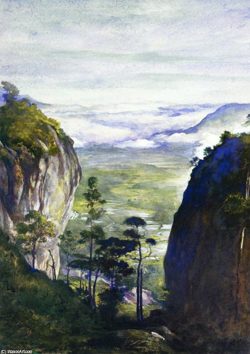 View In Ceylon, Near Dambulla, Looking Down Over Rice-fields — John La Farge