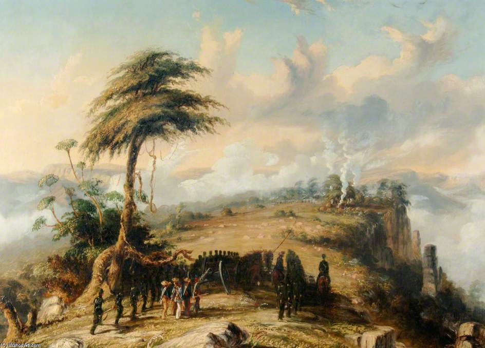 Captain Lord Russel's Coy With A Six-pounder Detachment Of The Royal Artillery Skirmish Against The Kaffirs — Thomas Baines