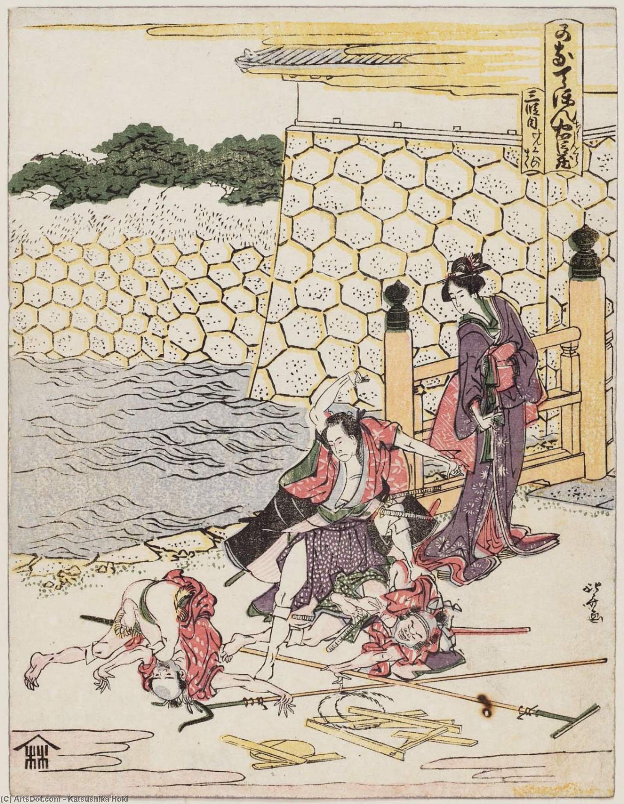 Scene Of The Quarrel — Katsushika Hokusai