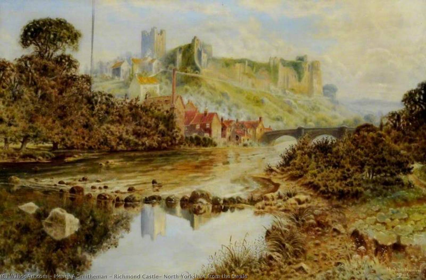 Richmond Castle, North Yorkshire From The Swale — Henry A Smitheman