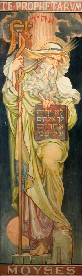 Stained Glass Design, Moses — Frederick James Shields