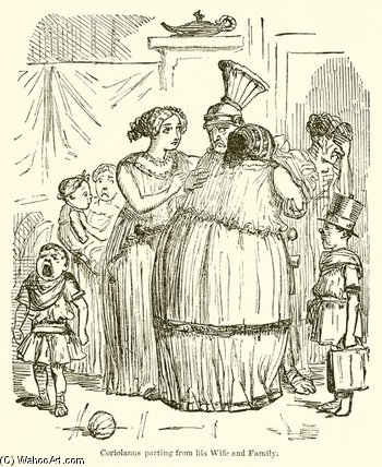 Coriolanus Parting From His Wife And Family — John Leech