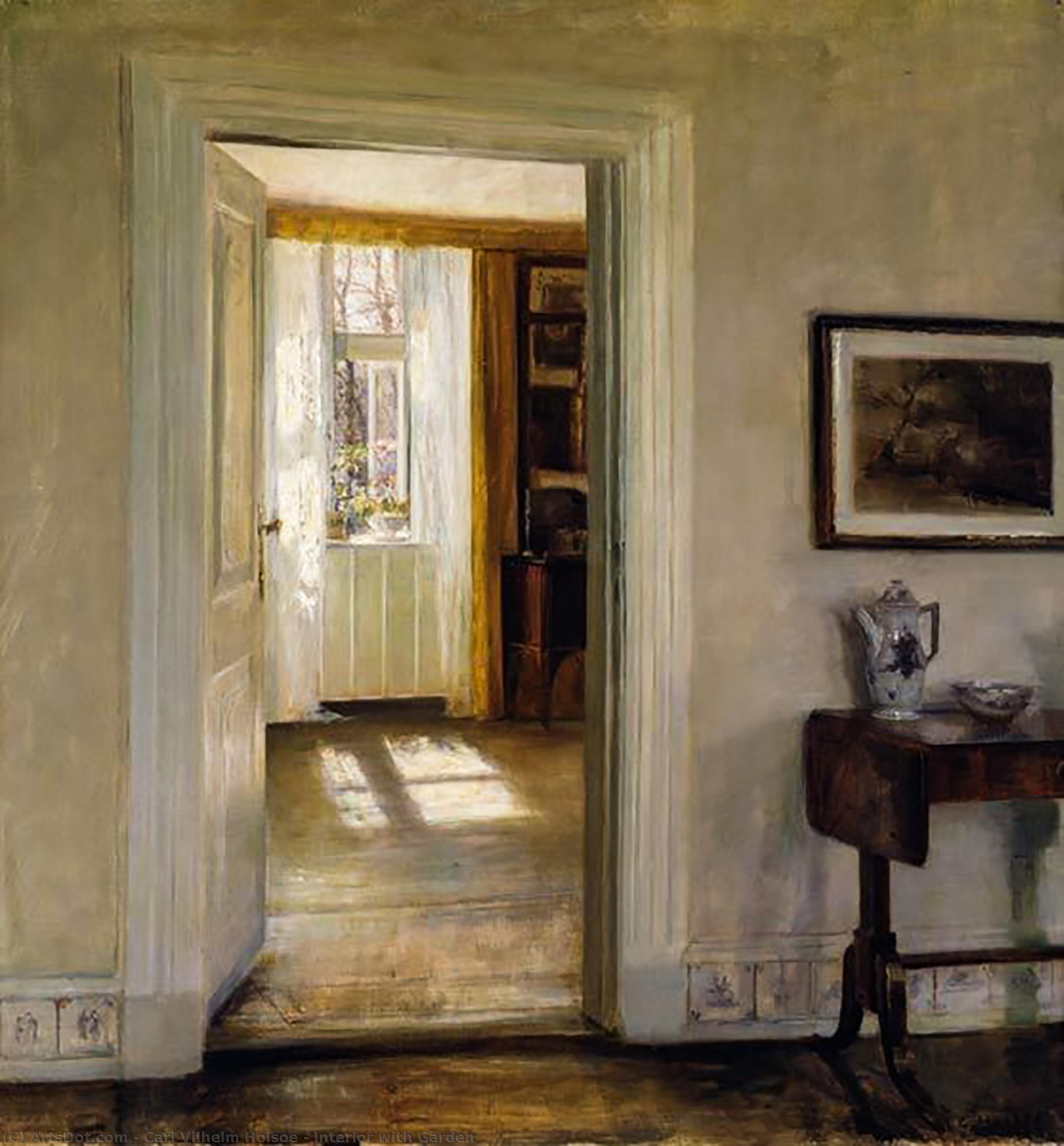 Interior With Garden — Carl Vilhelm Holsoe