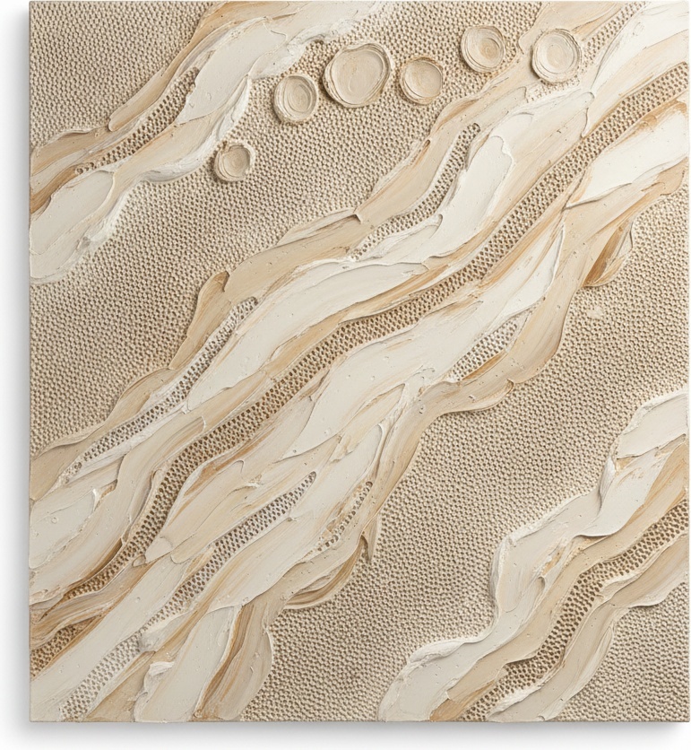 Skulpturierte Rhythmen In Sand Und Creme: Eine Monochrome Studie Taktiler Gelassenheit — David Moreau