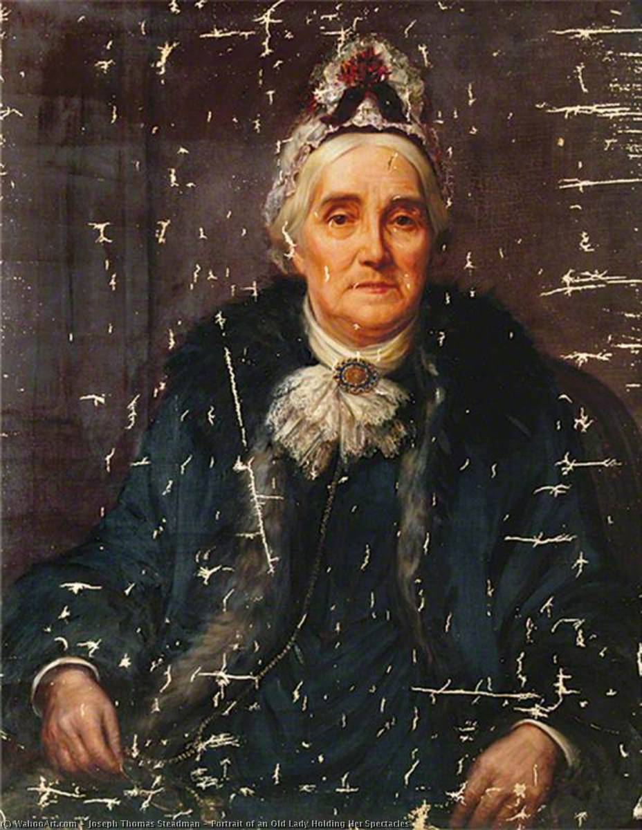 Portrait Of An Old Lady Holding Her Spectacles — Joseph Thomas Steadman