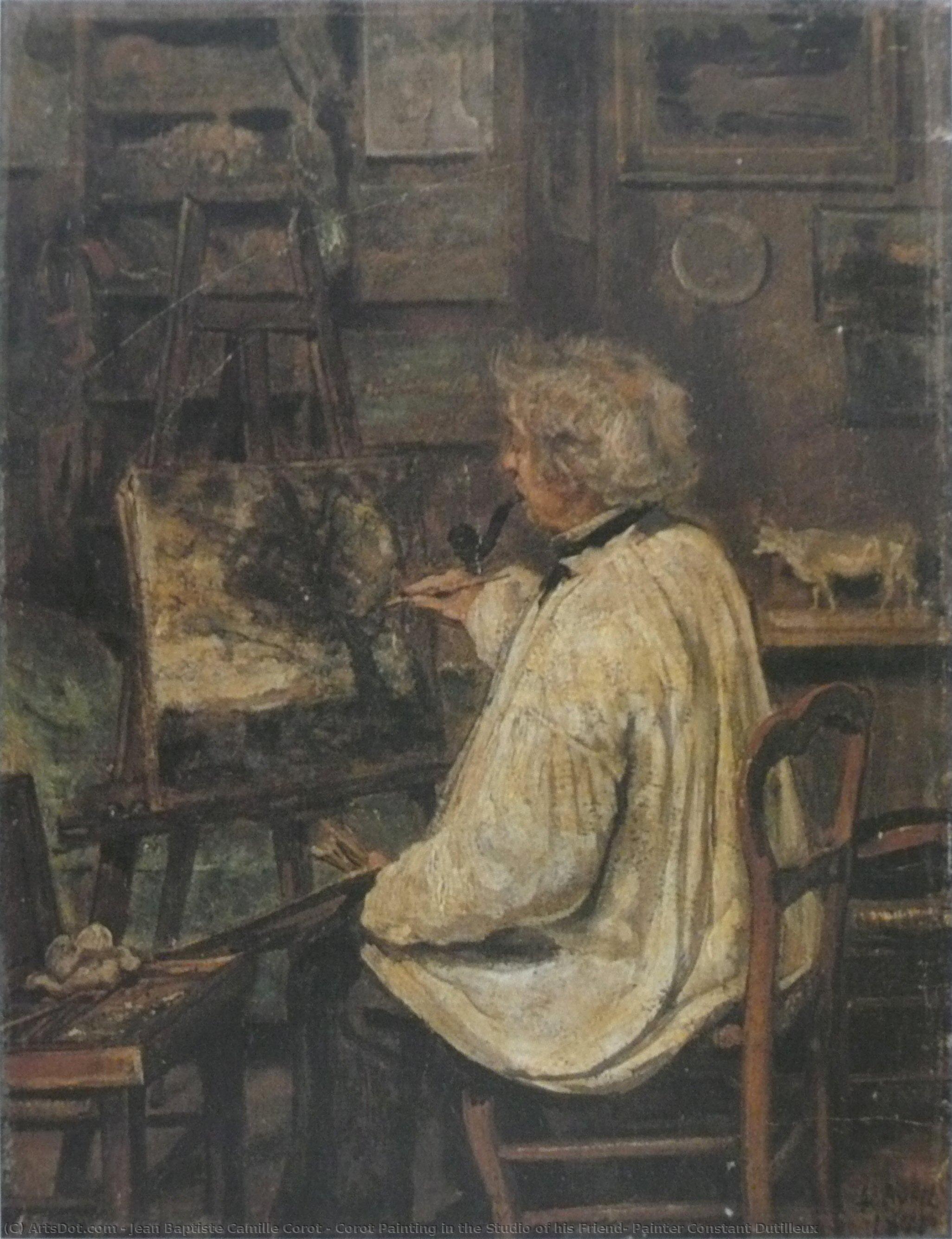 Corots Malerei Im Atelier Seines Freundes, Des Malers Constant Dutilleux — Jean-baptiste-camille Corot
