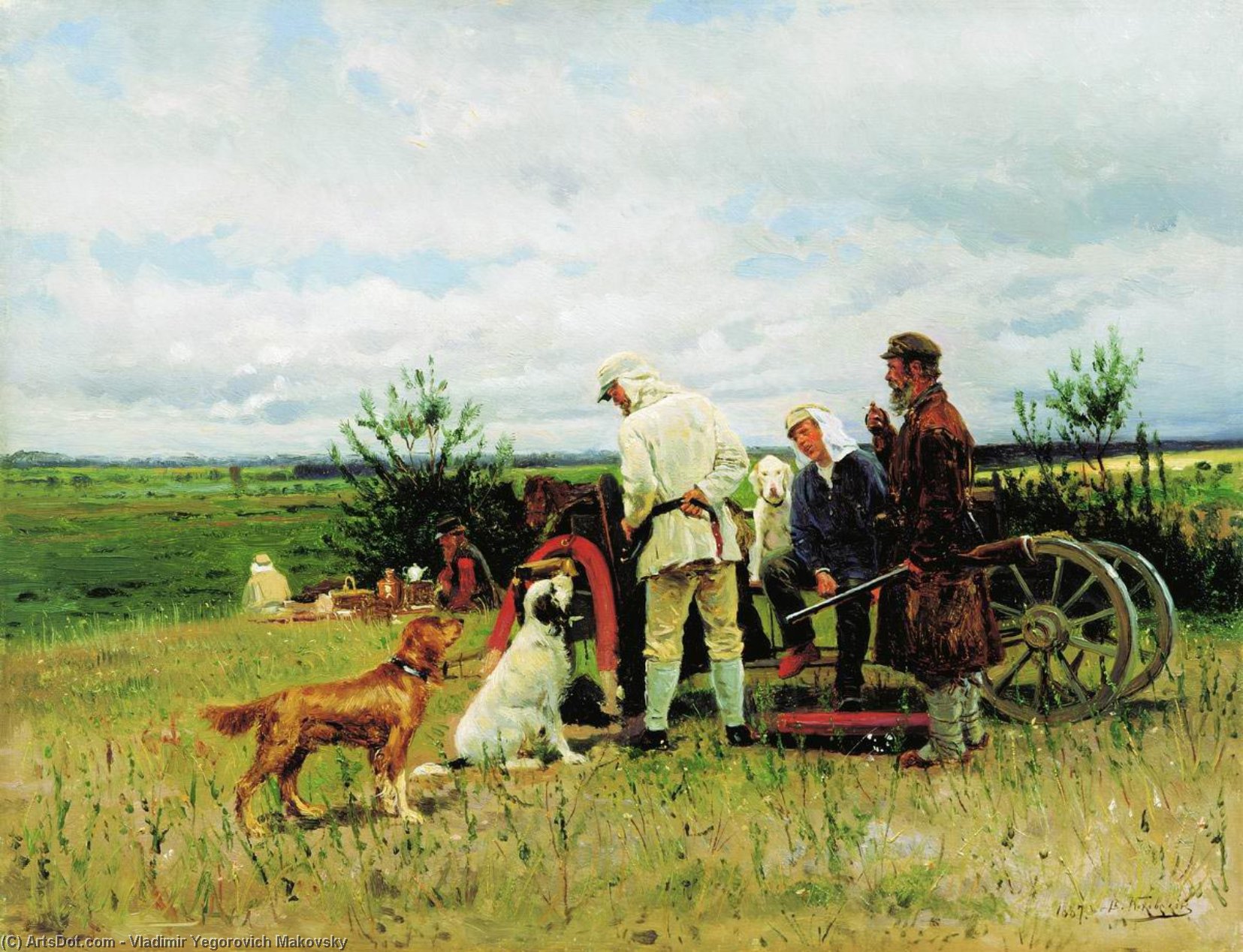Hunters At Rest — Vladimir Yegorovich Makovsky