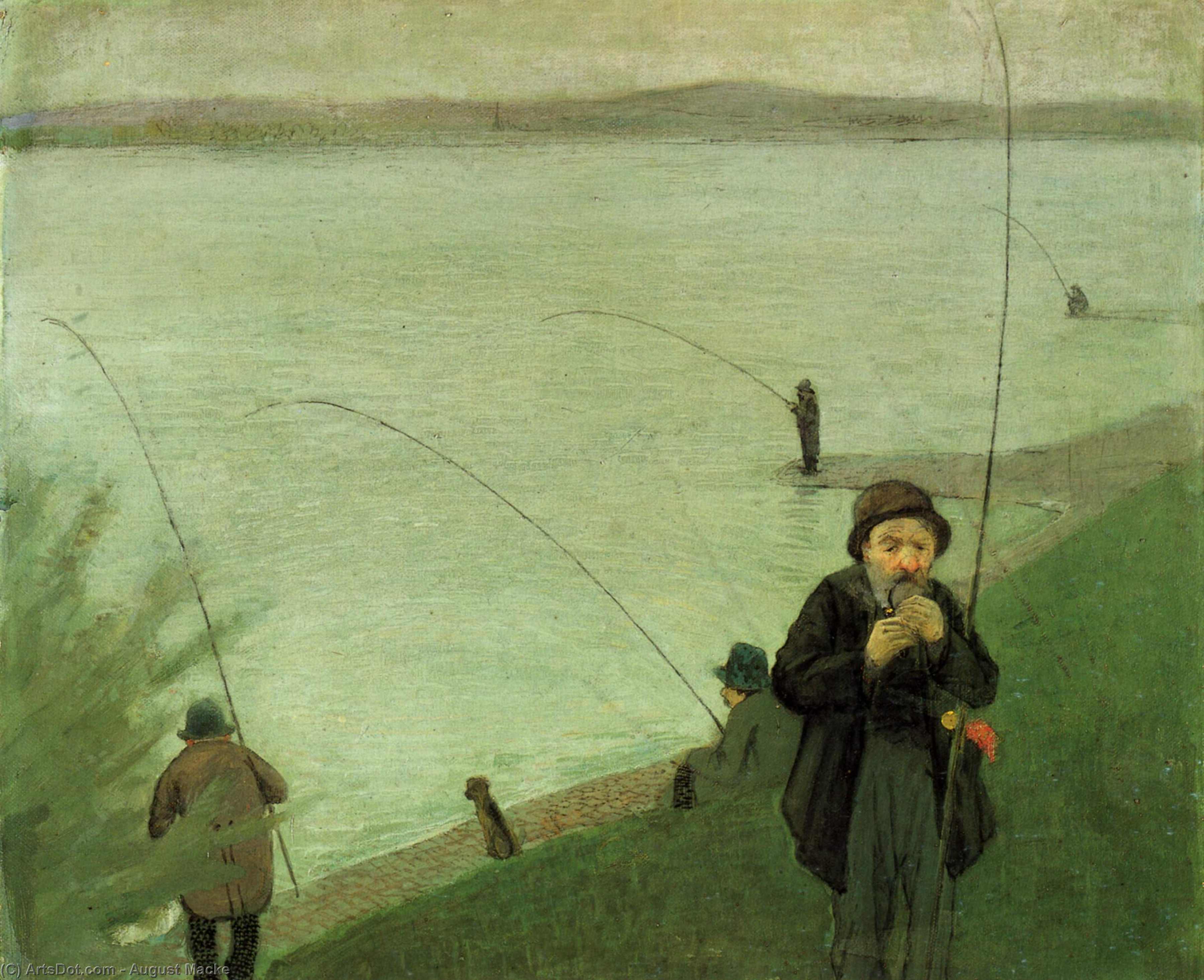 Anglers On The Rhine — August Macke