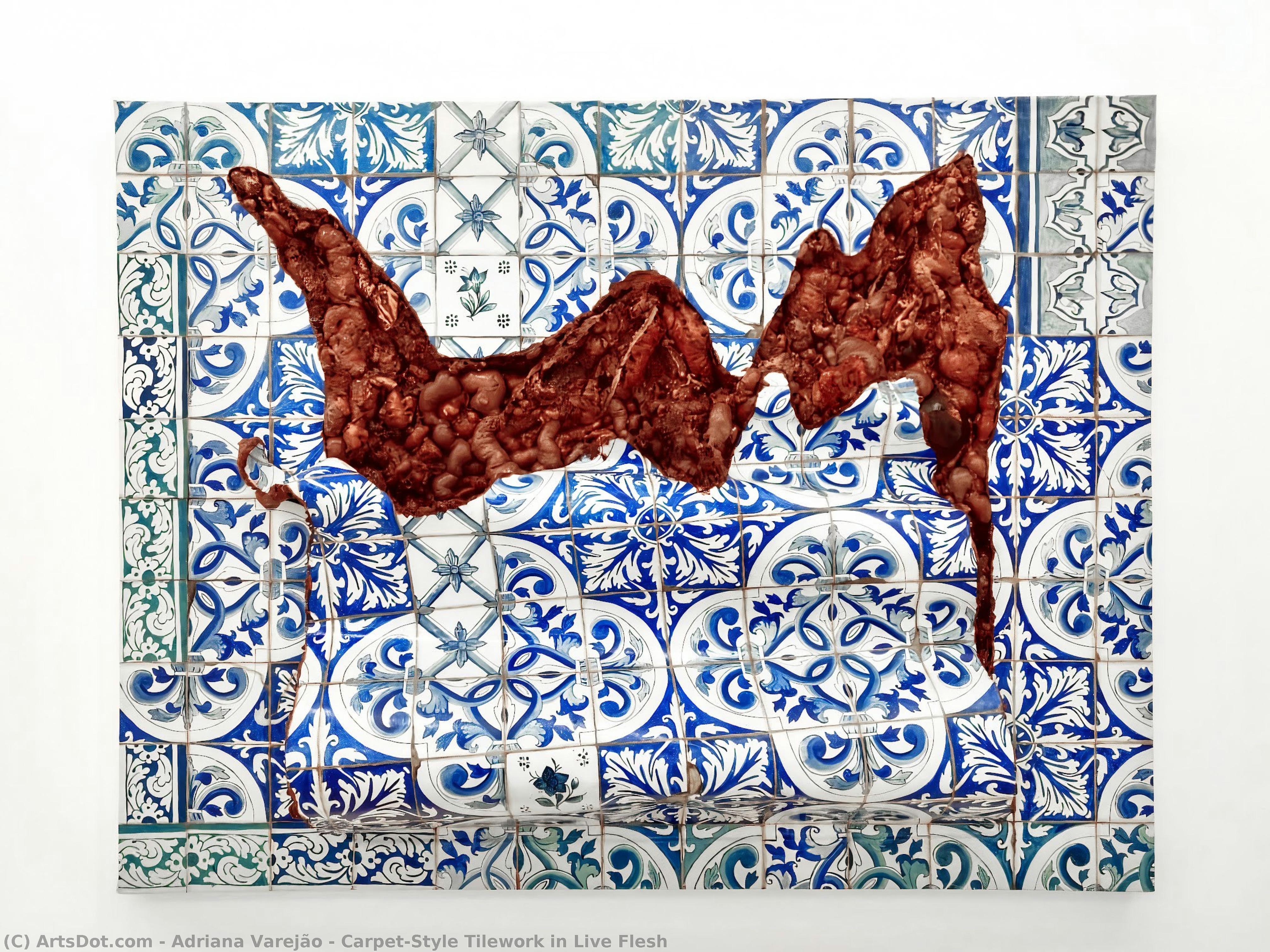 Carpet-style Tilework In Live Flesh — Adriana Varejão