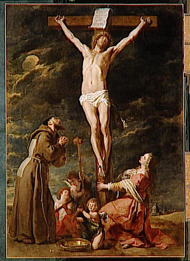 Le Christ En Croix Entre Sainte Madeleine Et Saint Francois — Gaspard De Crayer