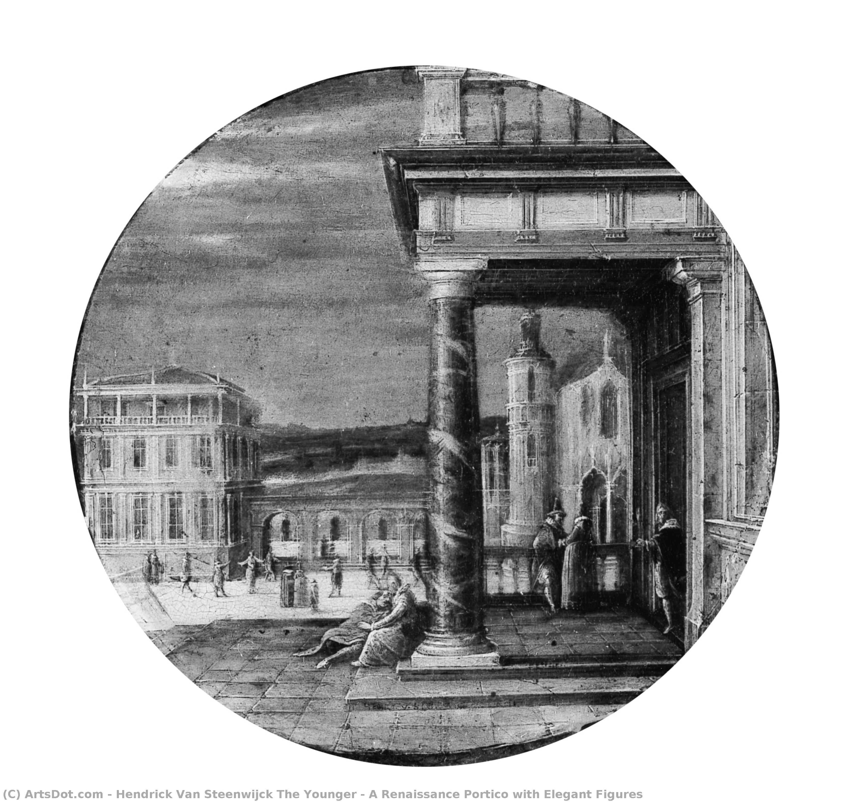 A Renaissance Portico With Elegant Figures — Hendrick Van Steenwijck The Younger