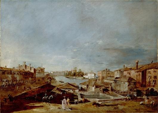 View Of Dolo On The Brenta — Francesco Lazzaro Guardi