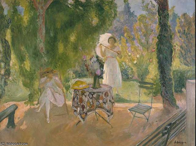 Deux Femmes Dans Un Jardin En Ete — Henri Lebasque