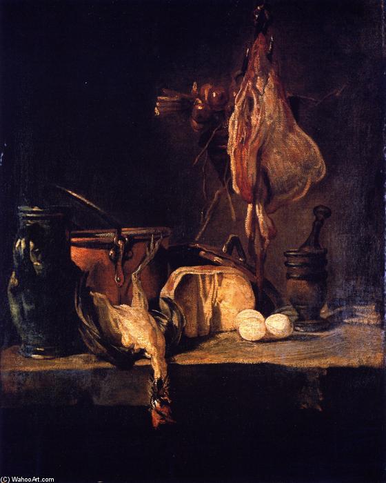 Still Life With Ray And Basket Of Onions — Jean-baptiste-siméon Chardin