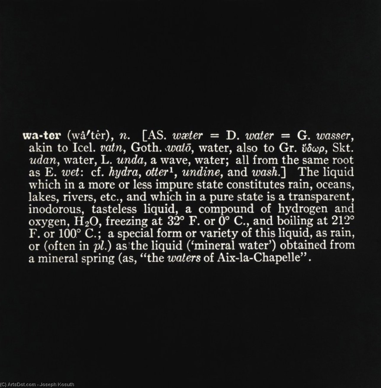 Titled (art As Idea As Idea) (water) — Joseph Kosuth