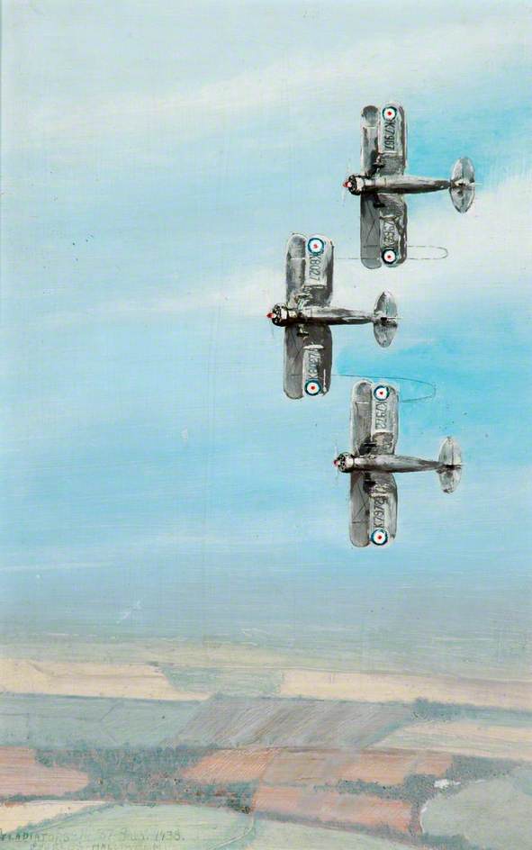 87 Squadron Gladiators Tied Together K7967, K8027, K7972 — Charles Halliwell