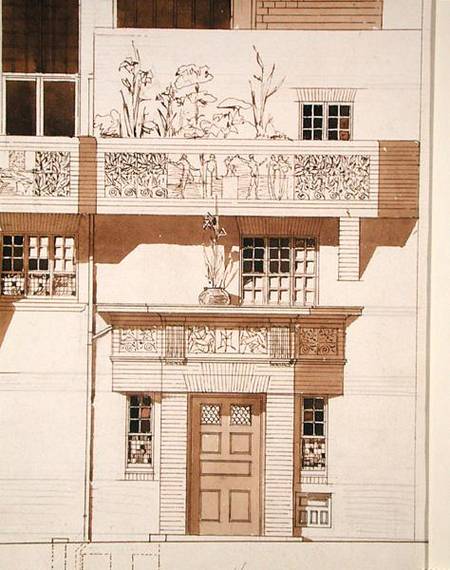 Doorway And Front Elevation Of Studio And House For Frank Miles — Эдуард Уильям Годвин