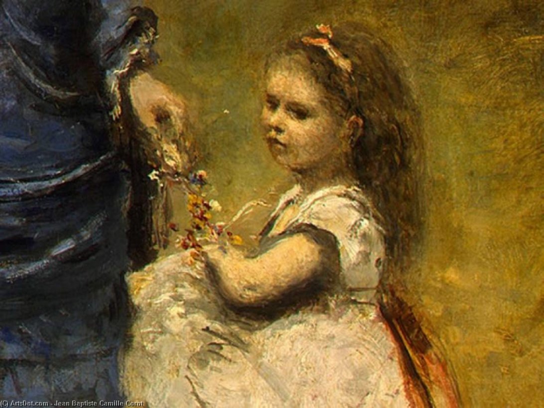 Madame Stumpf And Her Daughter (detail - ) — Jean-baptiste-camille Corot