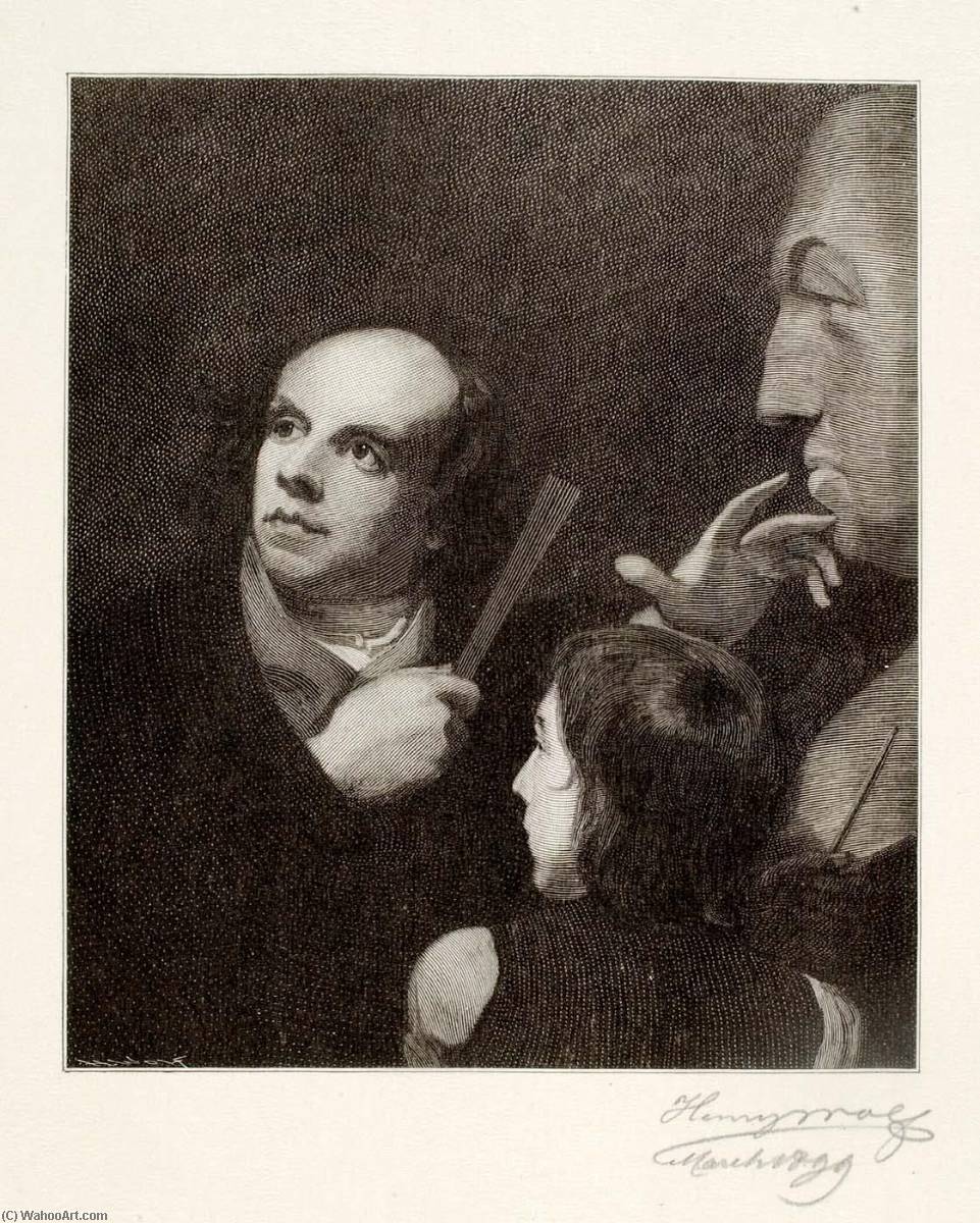John Flaxman Modeling The Bust Of William Hayley — Henry Wolf
