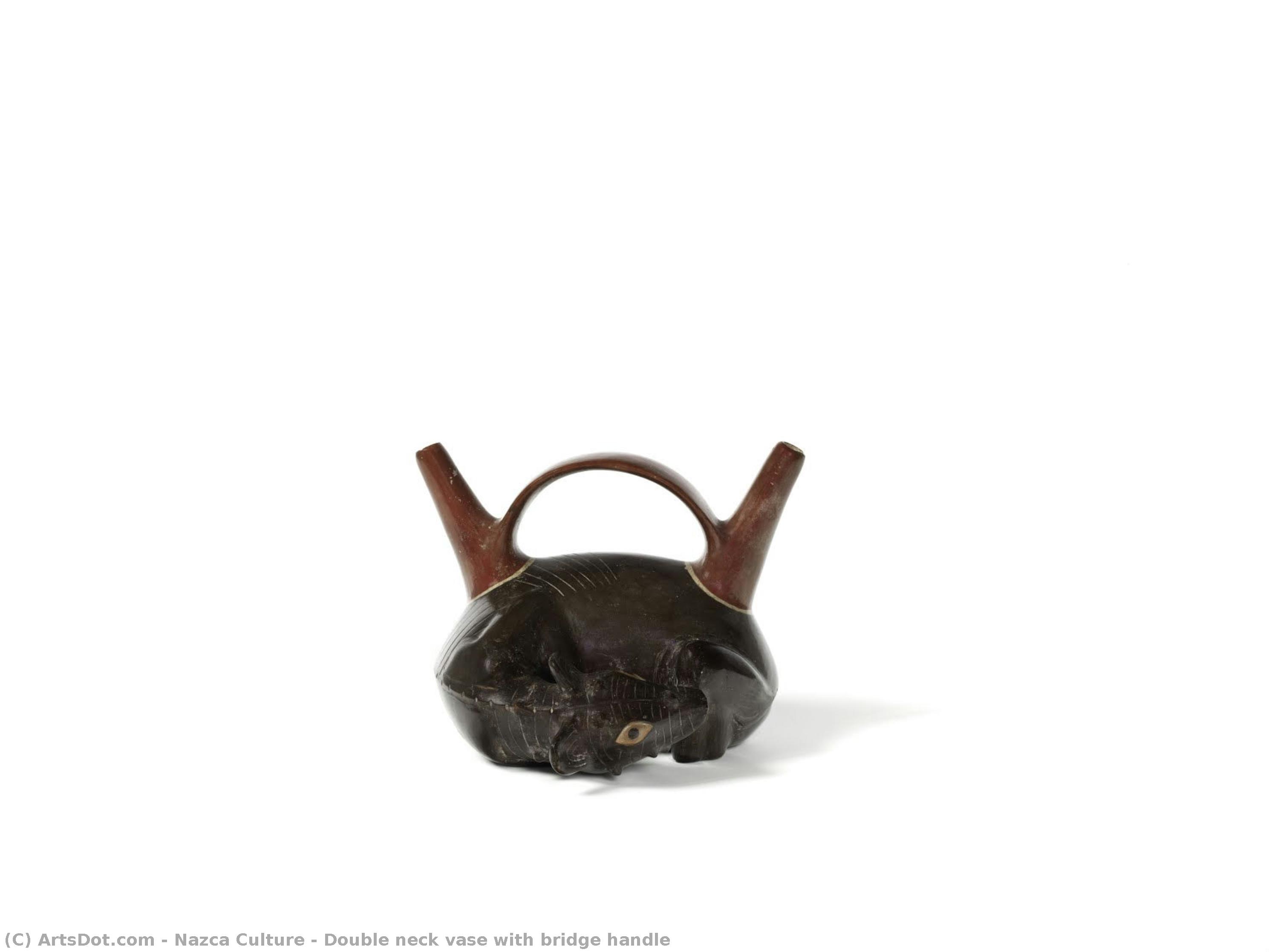 Double Neck Vase With Bridge Handle — Nazca Culture