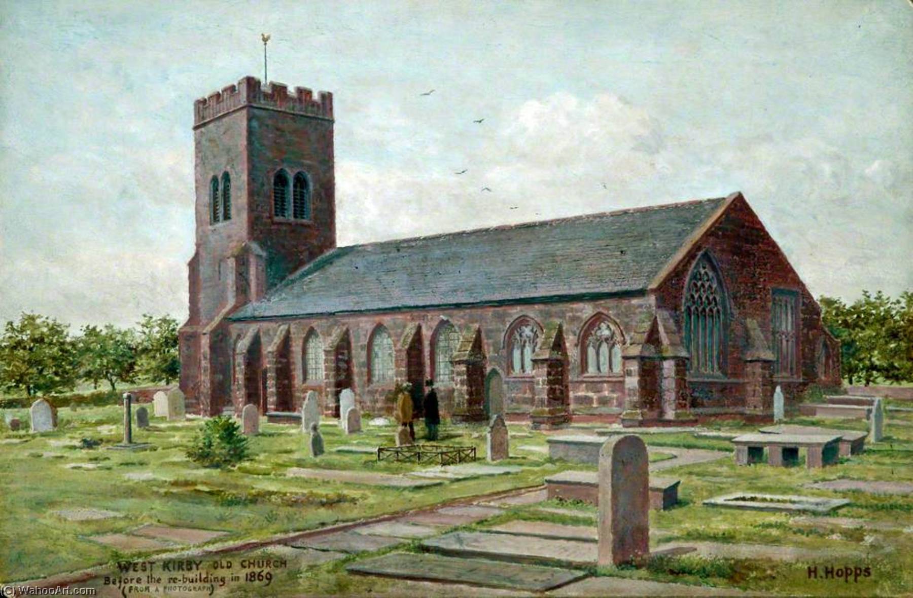 West Kirby, Wirral, Old Church Before Rebuilding — Harold Hopps