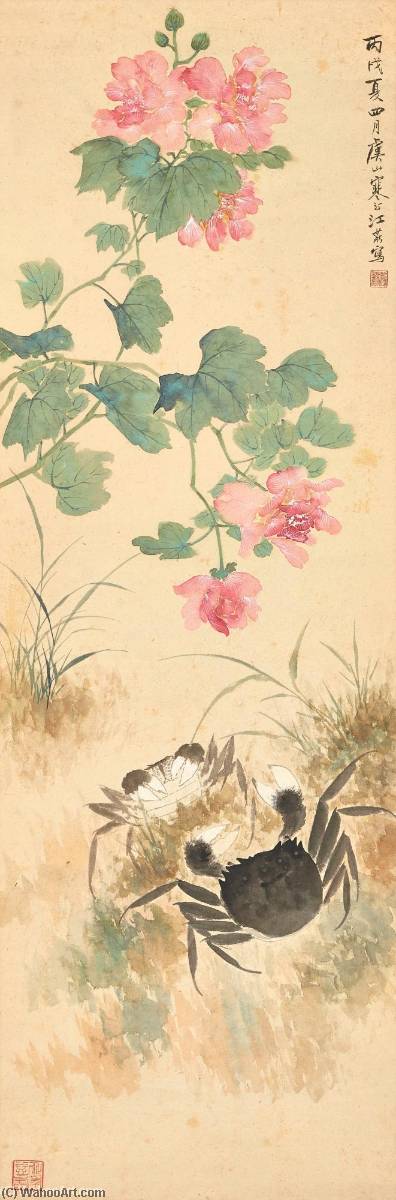 Hibiscus And Crabs — Jiang Hanting