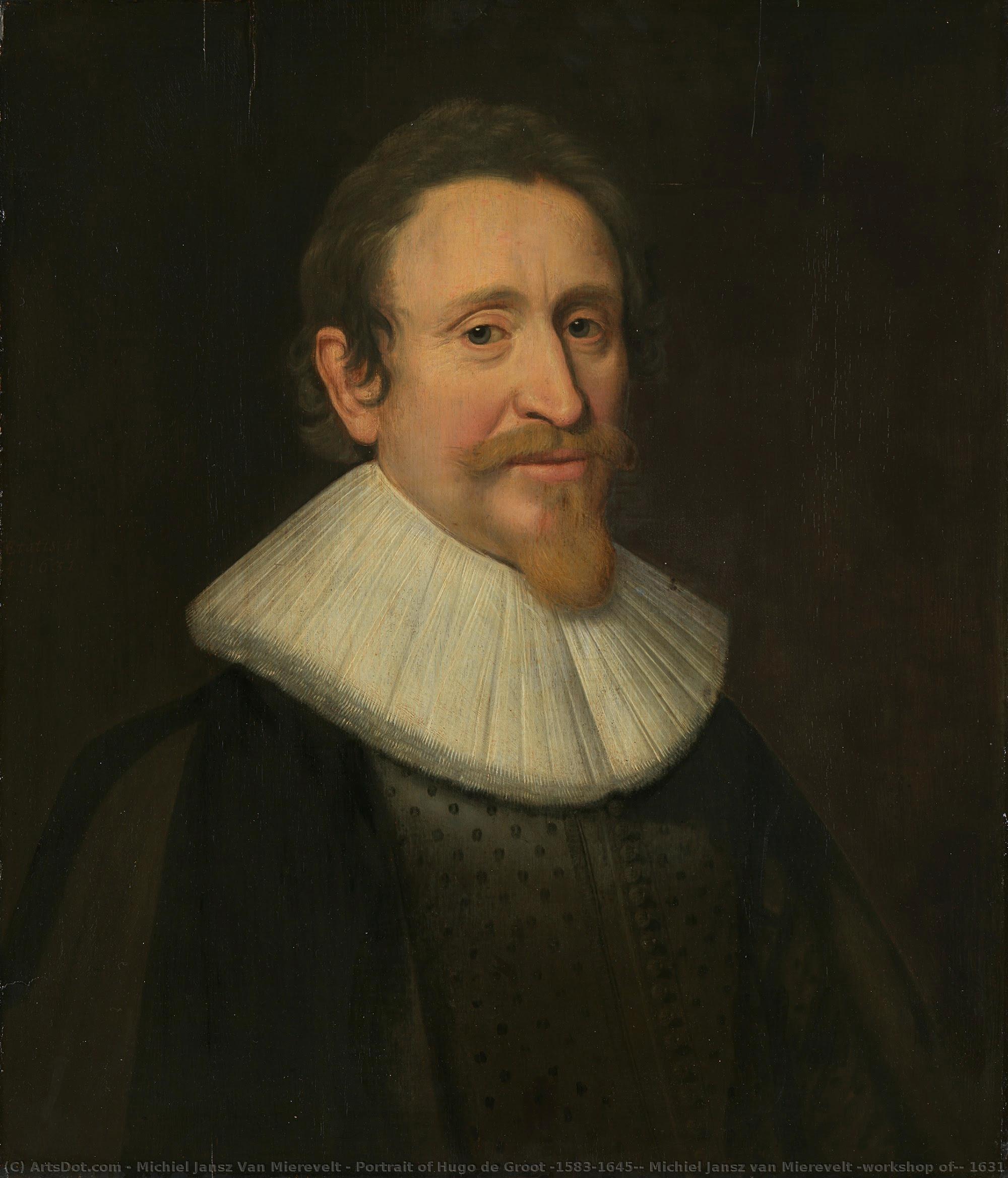 Portrait Of Hugo De Groot (1583-1645), Michiel Jansz Van Mierevelt (workshop Of), 1631 — Michiel Jansz Van Miereveld
