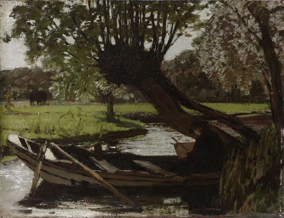 Boat With Willow — Matthijs Maris