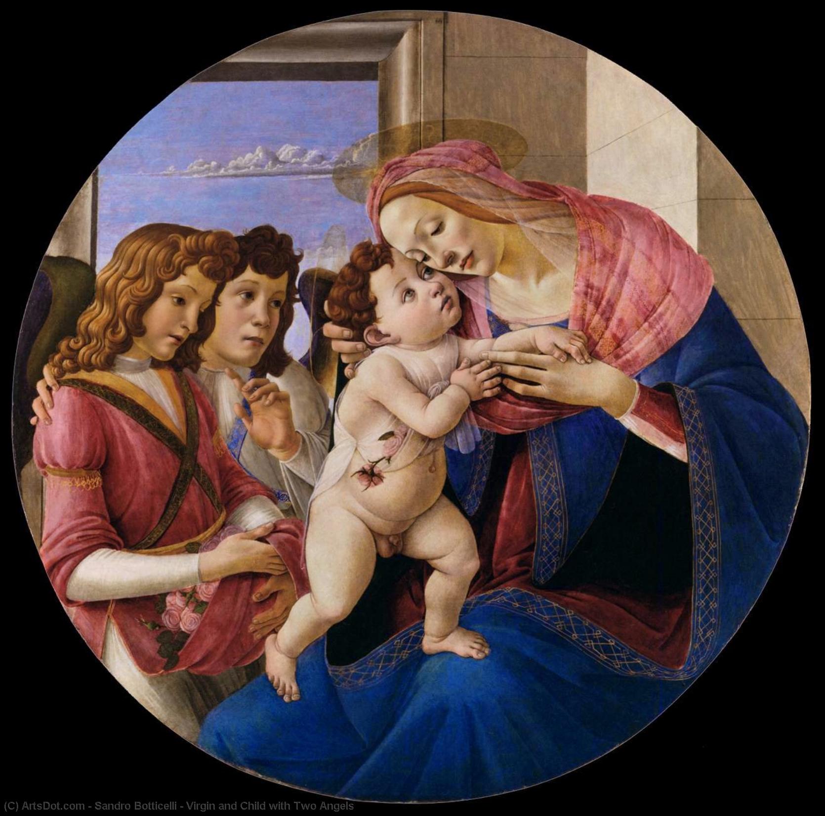 Virgen Y Niño Con Dos Ángeles — Sandro Botticelli