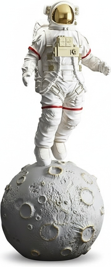 Golden Astronaut Sculpture – Resin Lunar Figure
