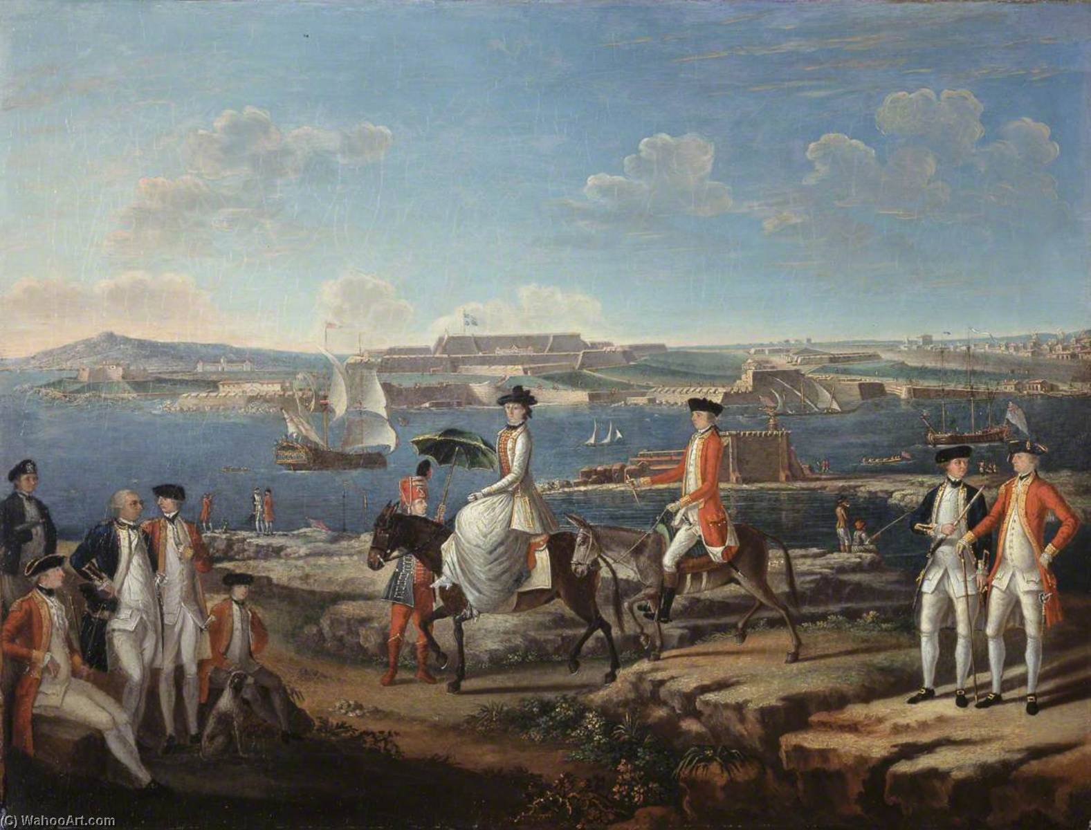 Lady Johnstone, Wife Of The Governor Of Menorca, Accompanied By Officers Of The 25th Regiment Of Foot And The Royal Navy, And A Naval Seaman — Giuseppe Chiesa