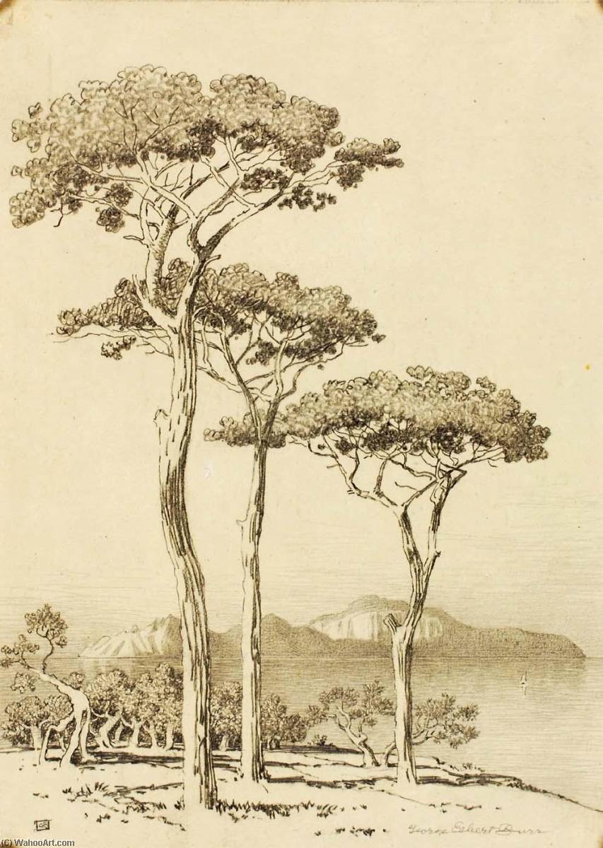 Untitled (transfer Drawing For Capri From Sorrento) — George Elbert Burr
