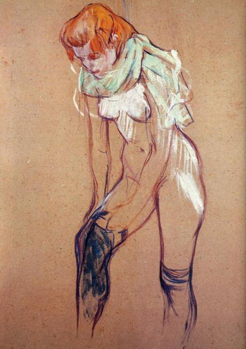 Study For Woman Putting On Her Stocking — Henri De Toulouse-lautrec